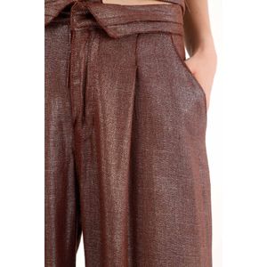 Pantalón Wide Leg efecto metalizado para mujer
