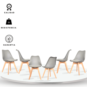 Set X 6 Silla Milano Gris Ekonomodo