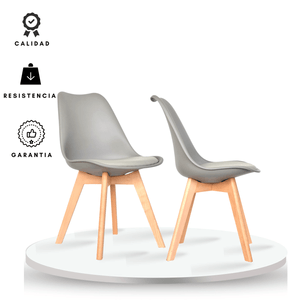 Set X 2 Silla Milano Gris Ekonomodo