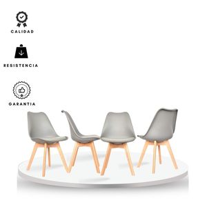 Set X 4 Silla Milano Gris Ekonomodo
