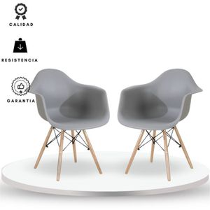 Silla Eames Con Brazos gris