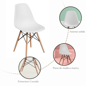 Silla Eames Blanco Set X 4