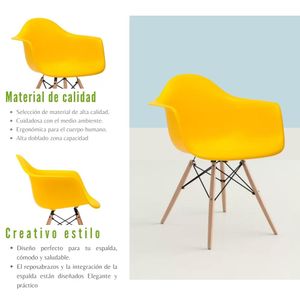 Silla Brazos Eames Adulto Amarilla Ekonomodo