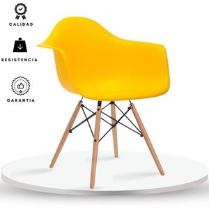 Silla Brazos Eames Adulto Amarilla Ekonomodo