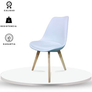 Silla de comedor milano premium tapizada blanca