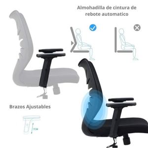 Silla de oficina espina de pescado negro