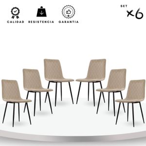 Silla De Comedor Tapizada Best Arena Set X6