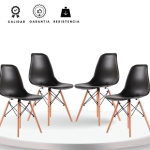 Set x 4 Sillas eames adulto negro