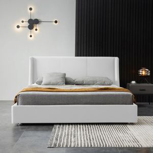 Cama Doble + Colchon 2 Pillow 32 Cm + Cabecero Blanco