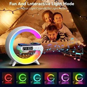 Parlante Bluetooth Carga Inalambrica Rgb Lampara De Mesa