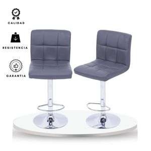 Set X2 Silla De Bar Leo Gris Ekonomodo