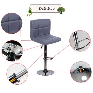Set X2 Silla De Bar Leo Gris Ekonomodo
