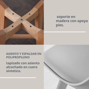 Set X2 Silla Barra Milano Tapizada  Blanca Ekonomodo
