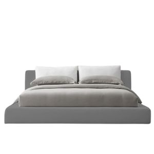 Combo Cama Doble Astoria + Colchon 2 Pillow 32 Cm + Cabecero + Gratis Sabanas 300 Hilos,Gris