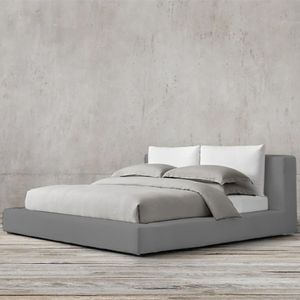 Combo Cama Doble Astoria + Colchon 2 Pillow 32 Cm + Cabecero + Gratis Sabanas 300 Hilos,Gris