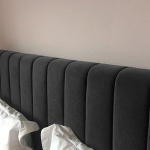Combo Cama Cabecero Gris plomo King Natura,