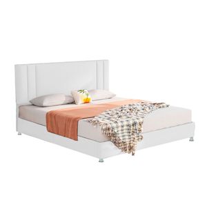 Cama King + espaldar Lupe Blanco + colchon Flexia quarzz