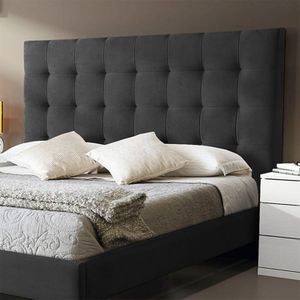 Combo Cama Cabecero Gris plomo King Luxury,