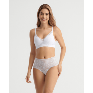 Brasier Realce Natural Sin Varilla Encaje En Frente Blanco ST Even 49240