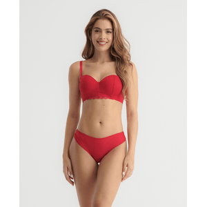 Brasier Realce Medio Tipo Strapless Con Varillas Cargaderas Graduables Y Removibles Rojo ST Even 49230