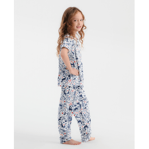 Pijama Infantil Pantalón Navideña Camisa Manga Corta Estampado Azul ST Even 18570