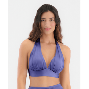 Top De Baño Silueta Halter Con Realce Tela Brillante Iris Bloom ST Even 99798