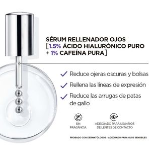 Serum Ojos Revitalift Ácido Hialurónico y Cafeína - LOréal Paris