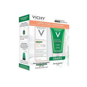 Pack Capital Soleil Uv Clear + Gel de limpieza Normaderm - Vichy