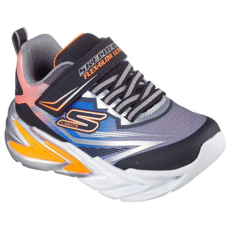 TENIS-SKECHERS-NIÑO-400139N-BKSL-FLEX-GL