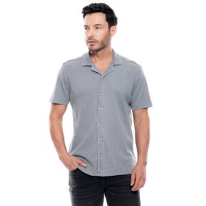 Camisa Manga Corta Unicolor En Tela Galleta