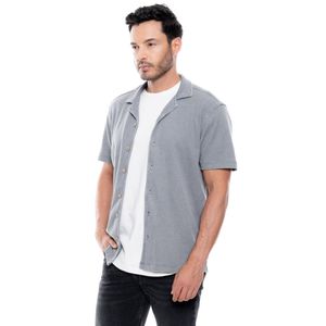 Camisa Manga Corta Unicolor En Tela Galleta