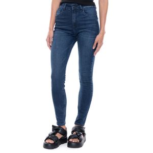 High Waist Skinny Fit Jeans Tono Oscuro