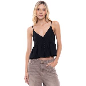 Camisa De Tiras Con Botonadura En Frente