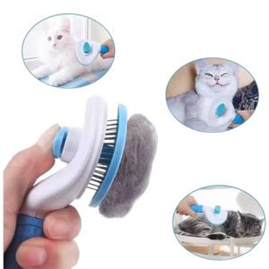 Cepillo Removedor De Pelo Para Gatos Con Boton Autolimpiante
