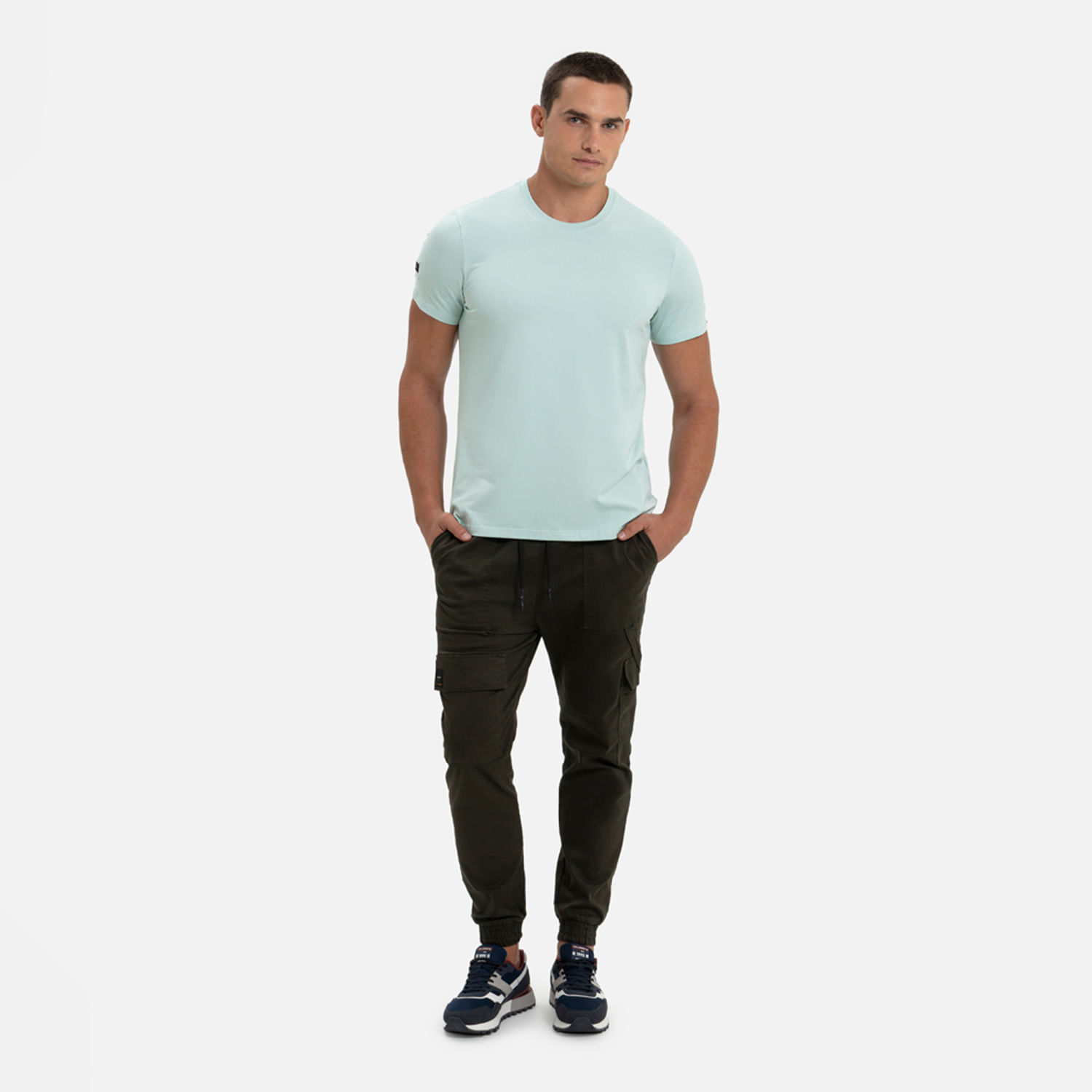 Camiseta Premium Manga Corta Color Verde Menta Empolvado Para Hombre ...