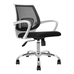 Silla De Oficina Superior Blanca Negra