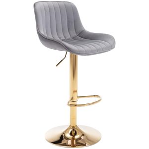 Silla De Bar Moderna Gris De Terciopelo Oxford Base Dorada