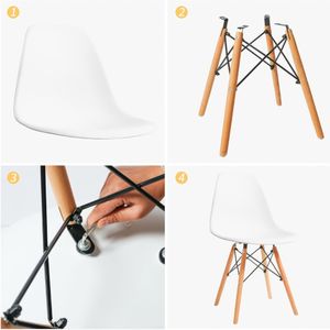 Silla Comedor  Eames En Plástico Blanca