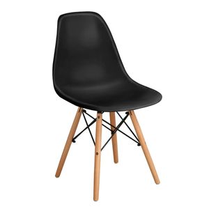 Silla Comedor Eames En Plástico Negra