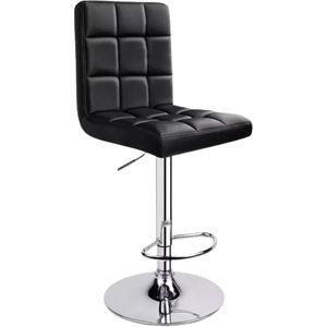 Silla Bar Espaldar Grande Acolchada Negra