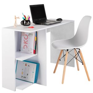 Combo Escritorio Tony (75x80x40) Blanco + Silla Eames