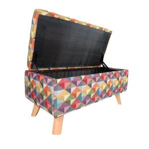 Combo Sala Colors Poltrona (88X59X55) + Banqueta Baúl + Mesa de Centro Hexagonal