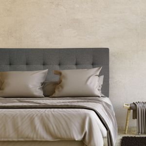 Combo Cabecero Cama Doble (60x140x5) Gris Memphis + Set x 2 mesas de noche Toulus Flotantes