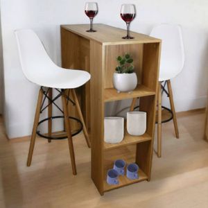 Combo Barra Auxiliar De Cocina (100x100x40)+ 2 sillas  Eames Blancas