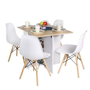 Combo Comedor Ahorra espacio 75X110X70 Blanco-Vienes + 4 Sillas