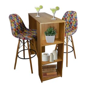 Combo Barra Auxiliar De Cocina (100x100x40)+ 2 sillas  Eames Colors