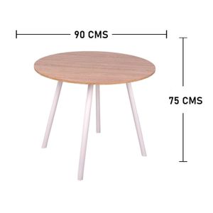 Combo Comedor redondo 4p (75x80x80) Duna + 4 Sillas blancas