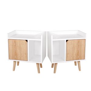 Set X 2 Mesas de Noche Dreams (50X45X30) Blanca con puerta Vienes