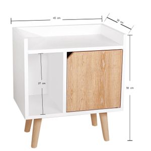 Set X 2 Mesas de Noche Dreams (50X45X30) Blanca con puerta Vienes