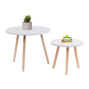 Set x 2 Mesa De Centro Eco (40x45x45) Blanca